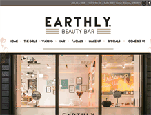 Tablet Screenshot of earthlybeautybar.com